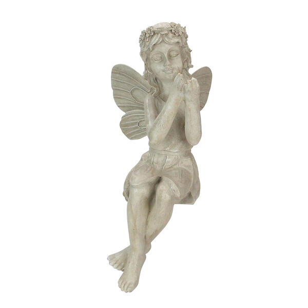 Northlight Seasonal 17in. Sitting Fairy with a Ladybug Statue - image 