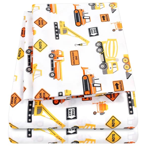 Sweet Home Collection Kids Fun & Colorful Construction Sheet Set