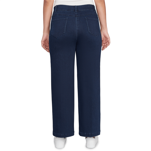 Plus Size Ruby Rd. Key Items Terry Denim Wide Leg Jeans