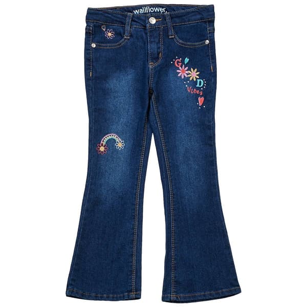 Girls &#40;4-6x&#41; Wallflower&#40;R&#41; Girl Good Vibes Bootcut Flare Leg Jeans