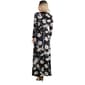 Womens 24/7 Comfort Apparel Black Floral Long Sleeve Maxi Dress - image 2