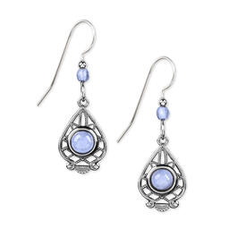 Silver Forest Silver-Tone & Blue Lace Agate Stone Earrings