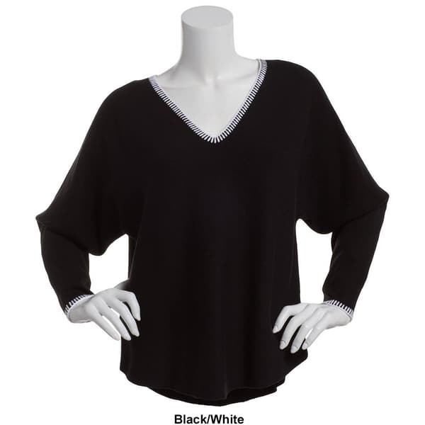 Womens Hanna & Gracie Long Sleeve V-Neck Dolman Sweater