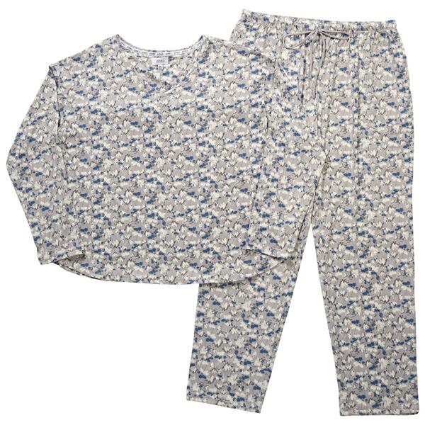 Womens Jones New York Long Sleeve Floral Pants Pajama Set - image 