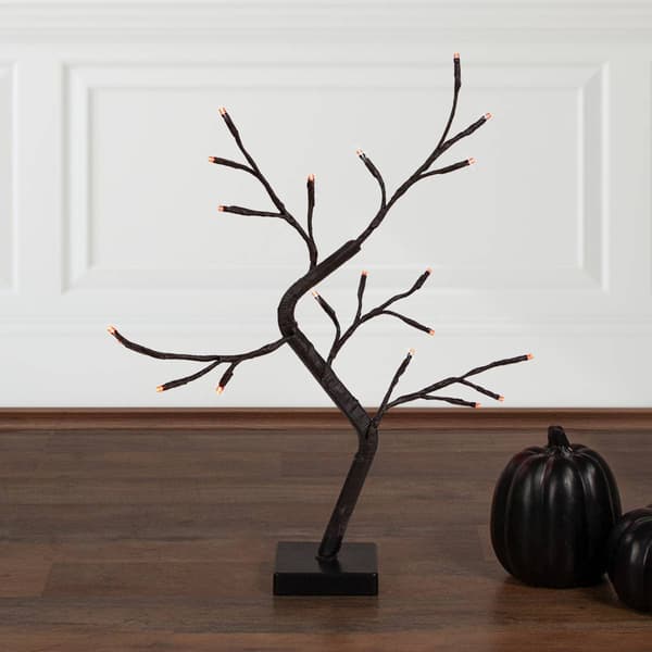 Northlight Seasonal 15in. LED Black Weeping Halloween Twig Tree