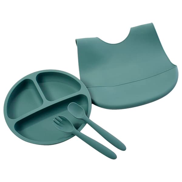 Lila & Jack&#40;R&#41; 4pc. Green Silicone Meal Set - image 