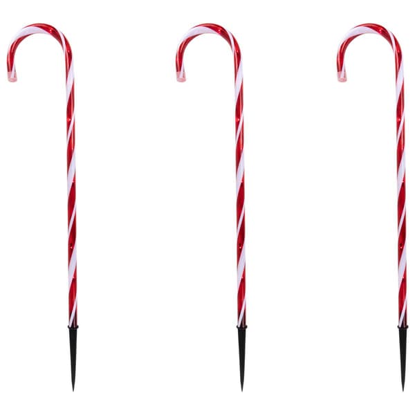 Northlight Seasonal 3pc. White/Red Candy Cane Pathway Markers