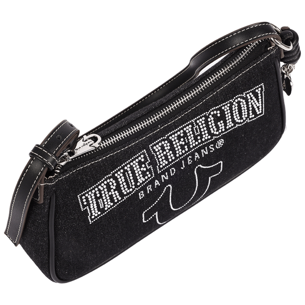 True Religion Bling Logo Denim Shoulder Bag
