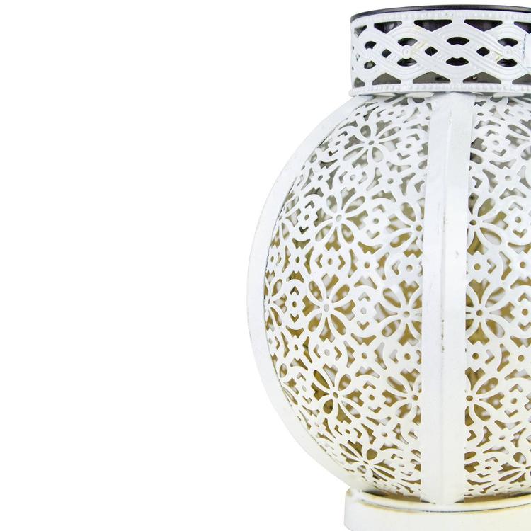 Northlight Seasonal 7in. Round Floral LED Solar Lantern