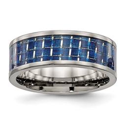 Mens Endless Affection(tm) Titanium Blue Carbon Fiber Inlay Band