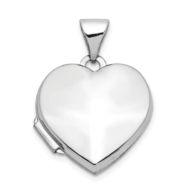 Gold Classics(tm) 14kt. White Gold Polished Heart Shaped Locket - image 