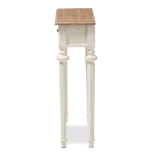 Baxton Studio Marquetterie Wood Two-Tone Console Table