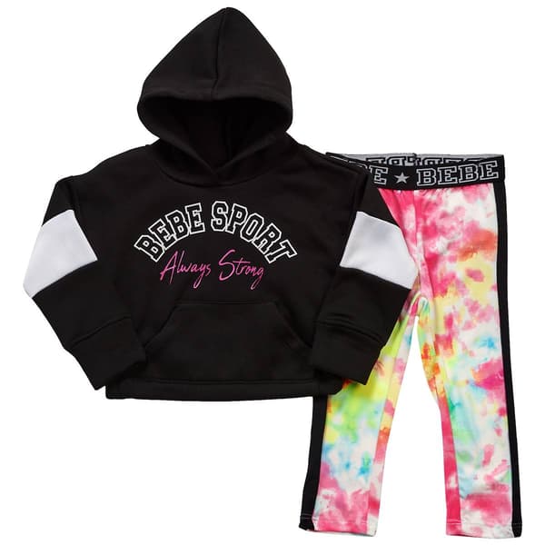 Toddler Girl Bebe Sport Hoodie & Tie Dye Leggings Set - image 