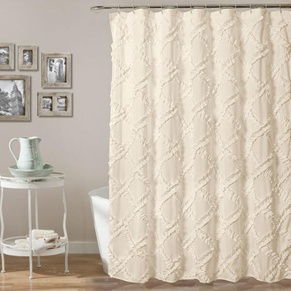 Lush Decor(R) Ruffle Diamond Shower Curtain - image 