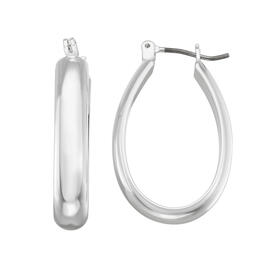 Design Collection Click-It Thick Polished Hoop Earrings