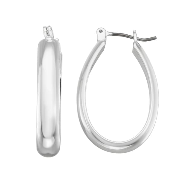 Design Collection Click-It Thick Polished Hoop Earrings - image 