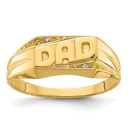 Mens Gentlemens Classics(tm) 14kt. Gold Diamond Slanted DAD Ring