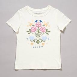 Girls (7-16) Lucky Brand Cross Stitch Flower Graphic Tee