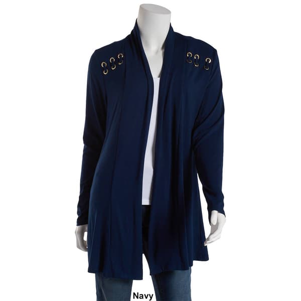 Womens Cure Open Front Cardigan with Grommets