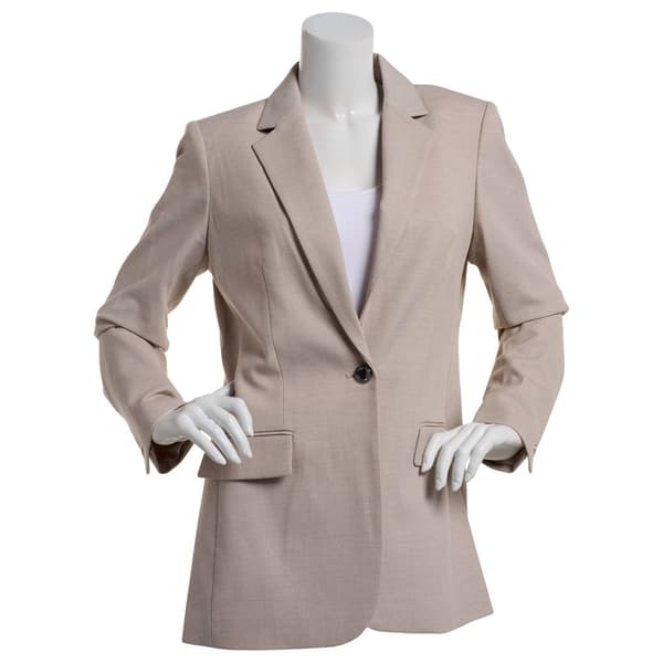 Womens Calvin Klein Long Sleeve One Button Long Textured Blazer - image 