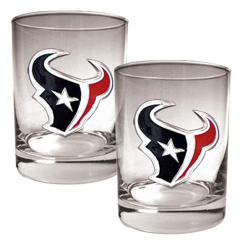 NFL Houston Texans 2pc. 14oz. Rocks Glass Set