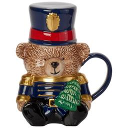 Home Essentials 24oz Blue Nutcracker Teddy Bear Mug