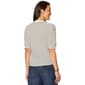 Womens Democracy Elbow Puff Sleeve Split Neck Stripe Blouse - image 2