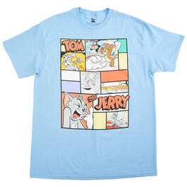 Young Mens Tom and Jerry Comic Short Sleeve Graphic Tee