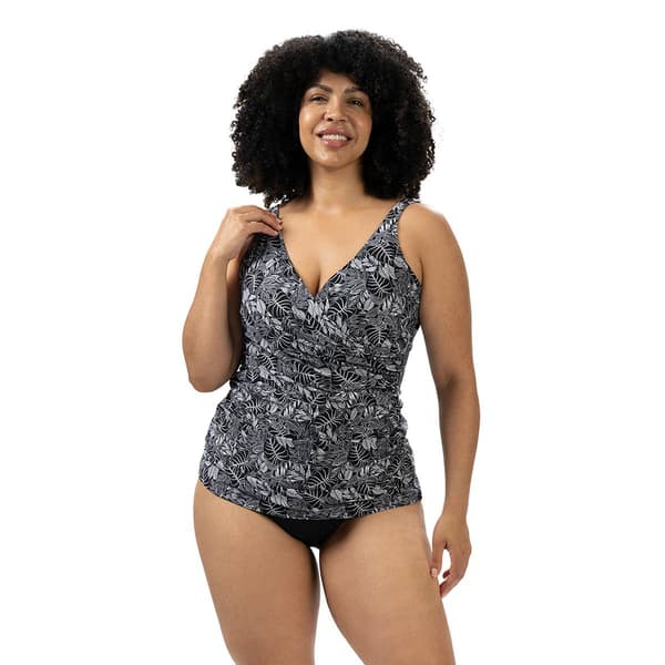 Womens Dolfin® Aquashape Botanical Wrap Tankini Swim Top