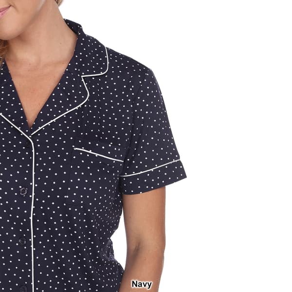 Womens White Mark Short Sleeve Pajama Set - image 