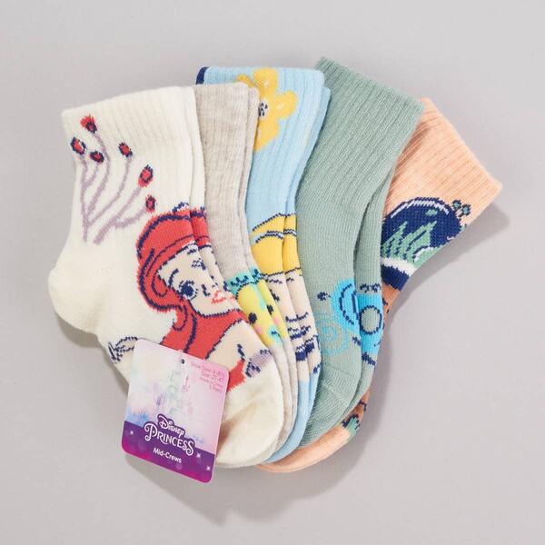 Toddler Girl Disney&#40;R&#41; 5pk. Princess Mid Crew Socks - image 