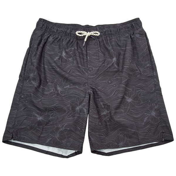 Mens Big & Tall Hawaiian Authentics Floral Current Swim Trunks - image 