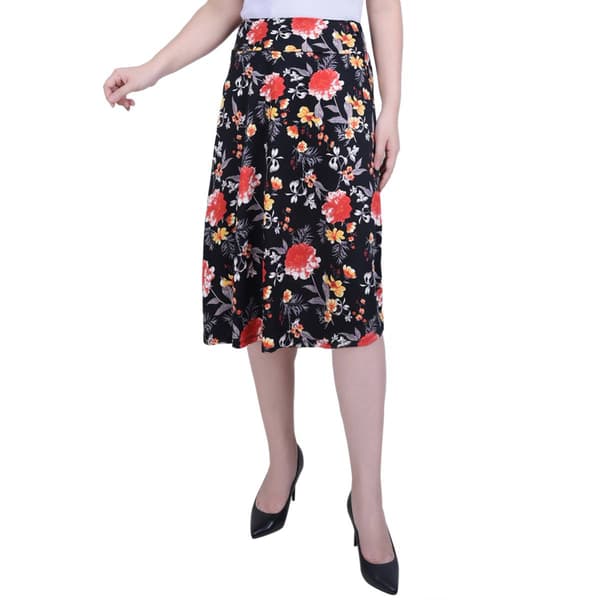 Womens NY Collection Knee Length Floral Skirt - image 