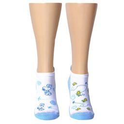 Womens Dr. Motion 2pk Snoopy Blue Compression Ankle Sock