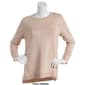 Womens Retrology Crew Neck Button Sleeve Side Slit Sweater - image 2