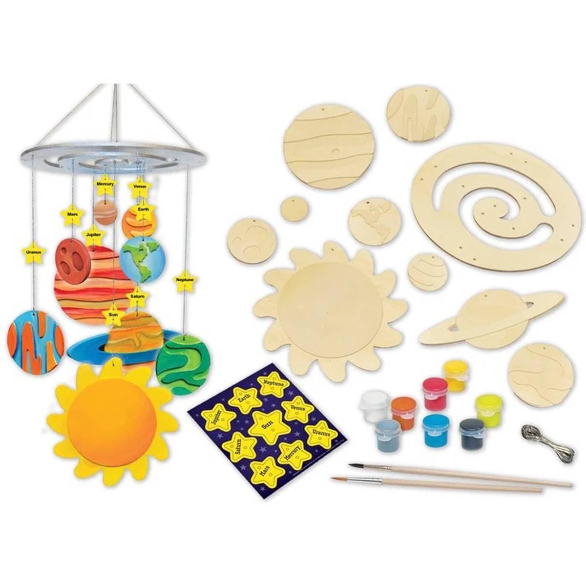 MasterPieces Solar System Mobile Wood Craft & Paint Kit