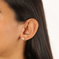 Brilliant Grown Gold-Plated Lab-Grown Diamond Floral Earrings - image 3