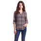 Womens French Laundry Long Sleeve Plaid Blouse w/ Rhinestones - image 2