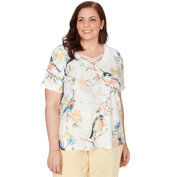 Plus Size Alfred Dunner Out Of The Blue Chickadees Embellished T - image 