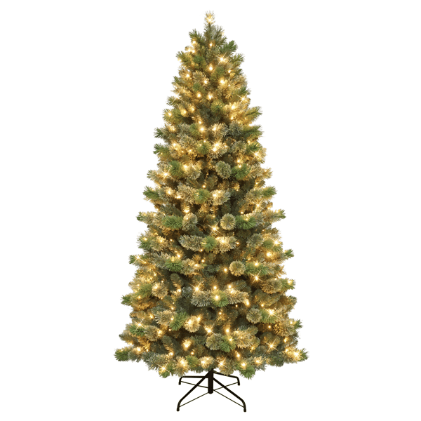 Puleo International 7.5ft. Pre-Lit Slim Oklahoma Pine Tree