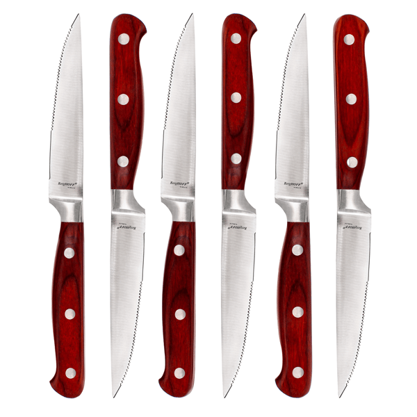 BergHOFF Pakka Wood 7pc. Stainless Steel Steak Knife Set