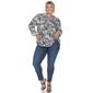 Plus Size White Mark Pleated Long Sleeve Floral Blouse - image 3