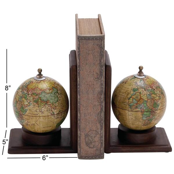 9th & Pike&#174;. 2pc. Wooden Globe Bookends