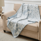 Greenland Home Fashions™ Blue Toile Classic Floral Throw Blanket - image 2