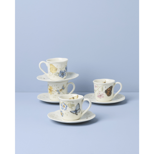 Lenox® Butterfly Meadow® Espresso Cup & Saucers - Set of 4