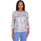 Womens Alfred Dunner Casual Vibe Pleated Paisley Crew Neck Top - image 1