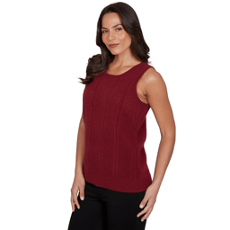 Womens Emaline Country Code Solid Pointelle Sweater Vest