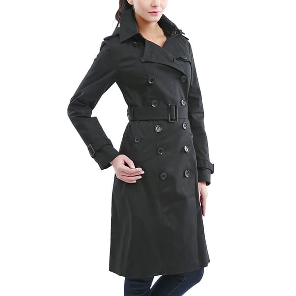 Womens BGSD Waterproof Classic Hooded Long Trench Coat