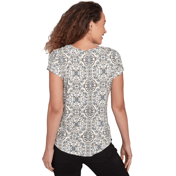 Womens Emaline Key Items Geometric Woodlands Tile Tee