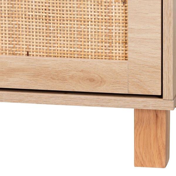 Baxton Studio Sebille Light Brown Wood 3-Drawer Storage Chest